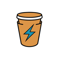 Create A Coffee Cup With A Bold Lightning Bolt Inside