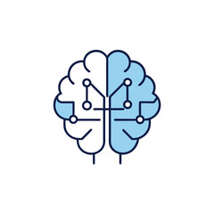 Create A Minimalist Logo Of A Human Brain Combined With Tech