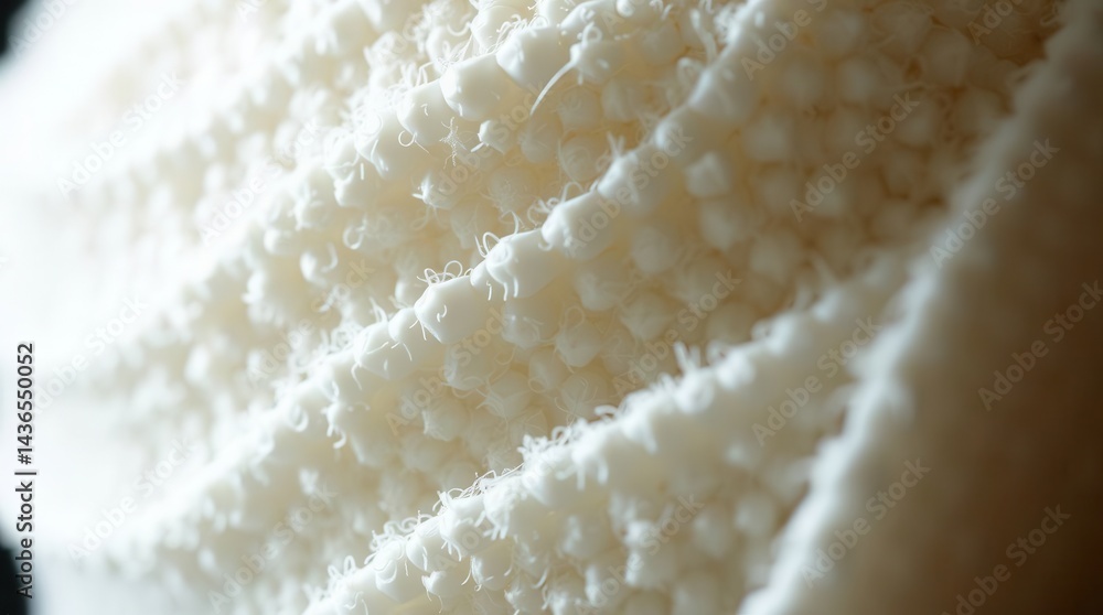 Poster close-up of textured fabric reveals repeating pattern and soft, inviting appearance. minimalist and 