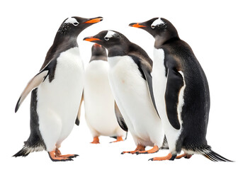 Fototapeta premium gentoo penguins isolated on white background, PNG