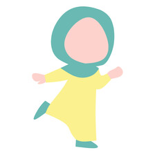 Playful cute litle girl vector illustration