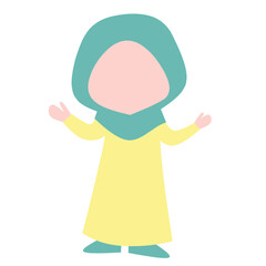 Playful cute litle girl vector illustration