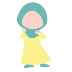 Playful cute litle girl vector illustration