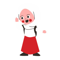 Cute kids wear uniform school