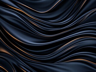Dark, flowing fabric with subtle gold highlights creates elegant, wavy patterns