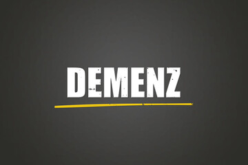 Demenz (dementia) - A blackboard with white text.