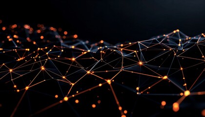 Digital Connectivity: Abstract, geometric design representing a vast network of interconnected points, suggesting data flow and digital communication.