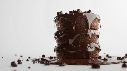 Delicious Chocolate Cake Isolated on White Background for Pastry Lovers