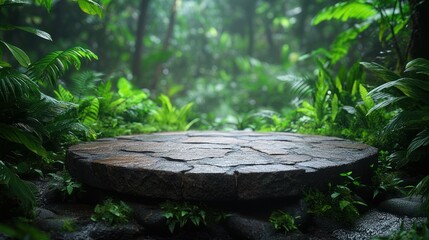 Lush jungle stone platform