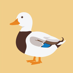 Creative Flat Vector Illustrations of Duck: Minimalist, Modern, and Perfect for Pet-Themed Graphics.Charming Flat Vector Duck Illustration: Playful, Minimal, and Versatile Cartoon Primate Design
