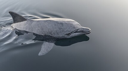 Bottlenose dolphin swimming in calm waters ocean environment close-up perspective nature's beauty