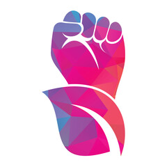 Power of nature vector logo design. Hand and eco symbol or icon.