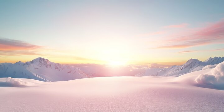 Majestic sunrise over snowy mountains 360 degree hdr landscape serene environment
