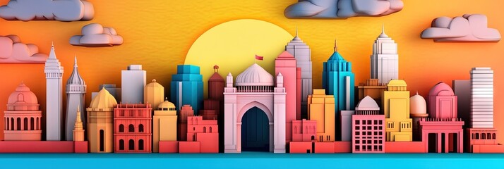 2d delhi downtown skyline 