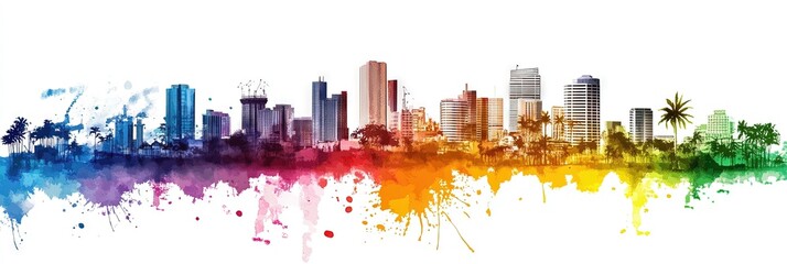 Fototapeta premium 2D vector kinshasa congo downtown skyline 