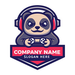 Fototapeta premium Panda gamer logo