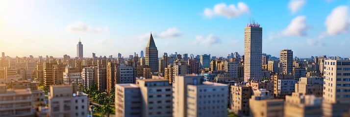 Fototapeta premium 3d animation cairo egypt downtown skyline 