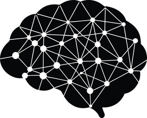 ai brain network silhouette