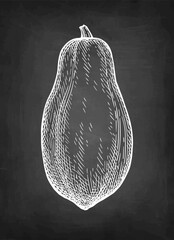 Papaya chalk sketch.
