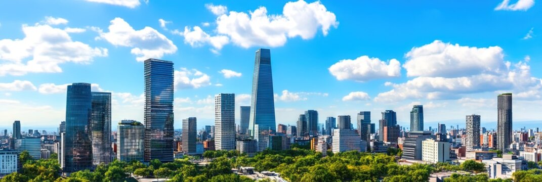 3d animation mexico city downtown skyline