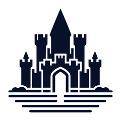 Castle logo design, emblem, vector illustration