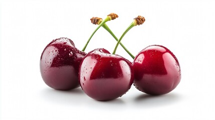 Fresh Cherry Isolated on White Background for Culinary Designs