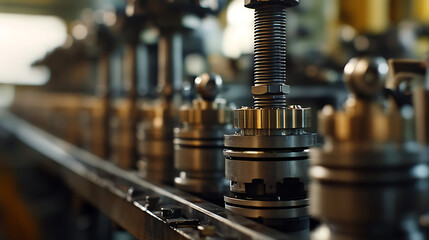 Close-Up of Industrial Machinery Components