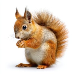 Red Squirrel Isolated on White Background