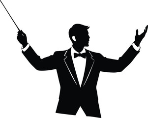 orchestra conductor gesturing silhouette © Shahar