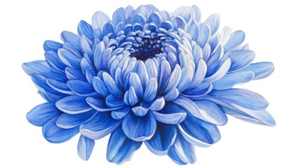 Fototapeta premium Light Blue Chrysanthemum Blossom Close Up