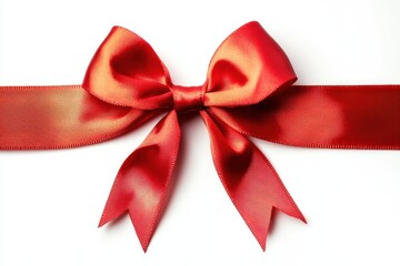 Fototapeta premium Close up view of a vibrant scarlet ribbon tied in a decorative bow shape
