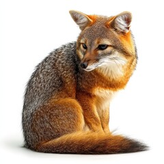 Fototapeta premium Portrait of a Fox on White Background.