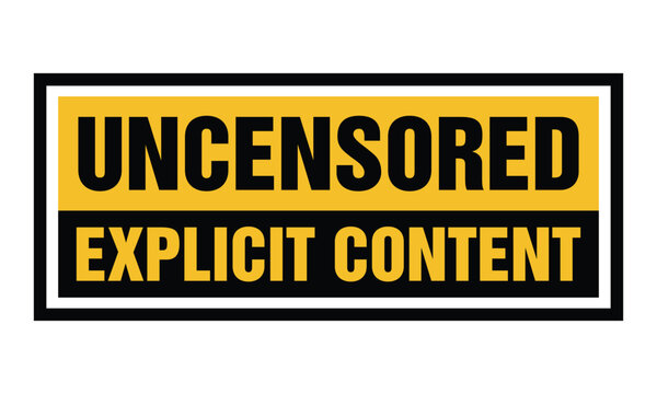Uncensored explicit content warning banner vector template