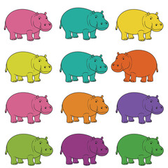 Creative Flat Vector Illustrations of hippo: Minimalist, Modern, and Perfect for Pet-Themed Graphics.Charming Flat Vector hippo Illustration: Playful, Minimal, and Versatile Cartoon Primate Design
