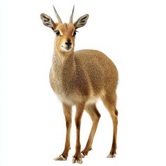 Obraz premium Cute Dik-dik Antelope Standing on White Background