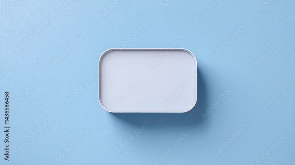 Poster minimalistic top-down shot of lunchbox positioned on clean solid background with 70 ample copy space