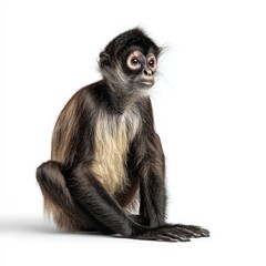 Obraz premium Young Spider Monkey on White Background