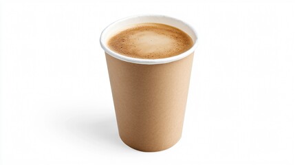 Obraz premium Latte Coffee in Paper Cup from Above, Professional Image for Design Projects