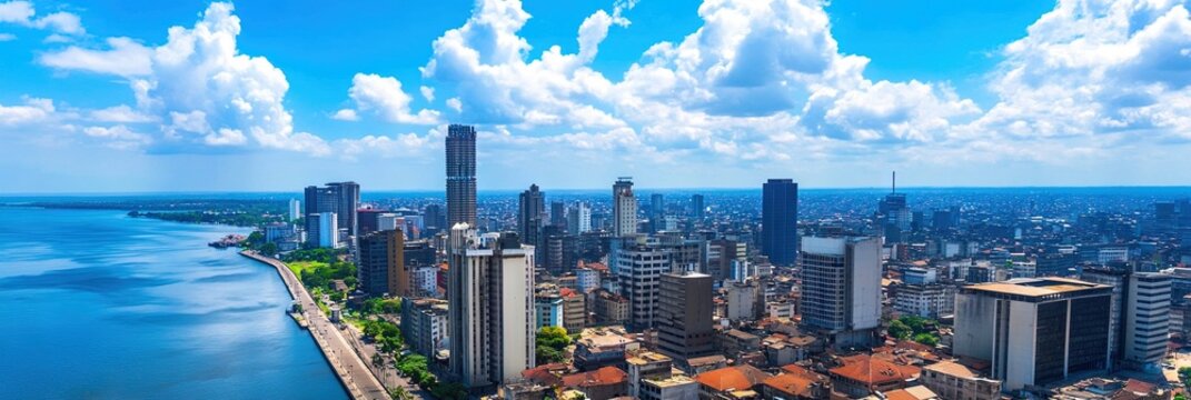cinematic kinshasa congo downtown skyline