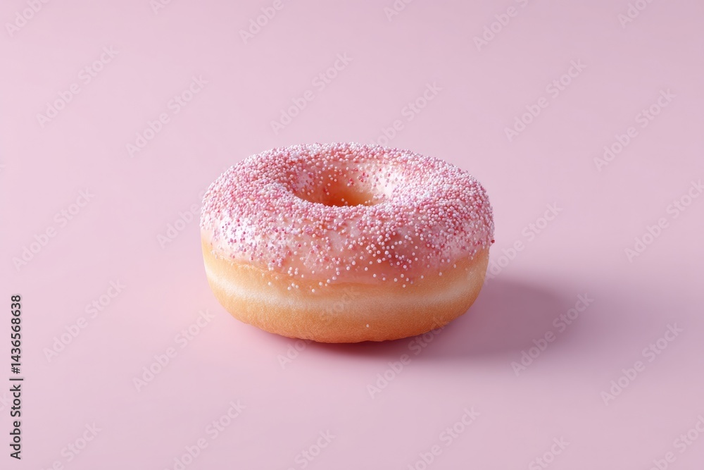 Poster single donut motif forms centerpiece of abstract vibrant design set against simple background provid