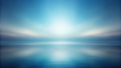 Obraz premium Serene Horizon A Peaceful Ocean Scene at Dawn with a Soft, Blurred Sky
