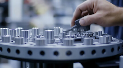 Hand Placing Component on Precision Machinery