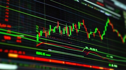 Fototapeta premium A financial planning success concept with stock performance and corporate growth indicators overlay cut out on isolated transparent removed background