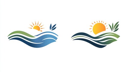 Fototapeta premium Nature Scene Logo Pair