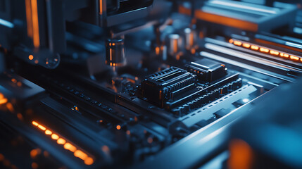 Close-Up of Computer Motherboard Components