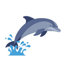 Creative Flat Vector Illustrations of Dolphin: Minimalist, Modern, and Perfect for Pet-Themed Graphics.Charming Flat Vector Dolphin Illustration: Playful, Minimal, and Versatile Cartoon Primate Design