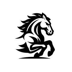 Horse Standing on Hind Legs Vector Illustration