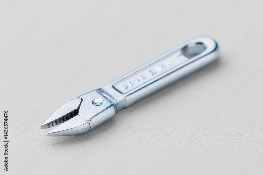 Poster capture clean image of single electrician tool such as pliers on plain backdrop showcasing its simpl