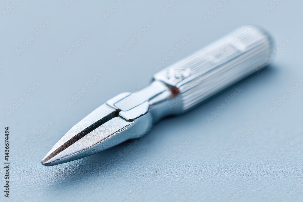 Poster capture clean image of single electrician tool such as pliers on plain backdrop showcasing its simpl