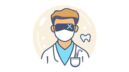 Dentist Illustration, Eyes Covered, Teeth